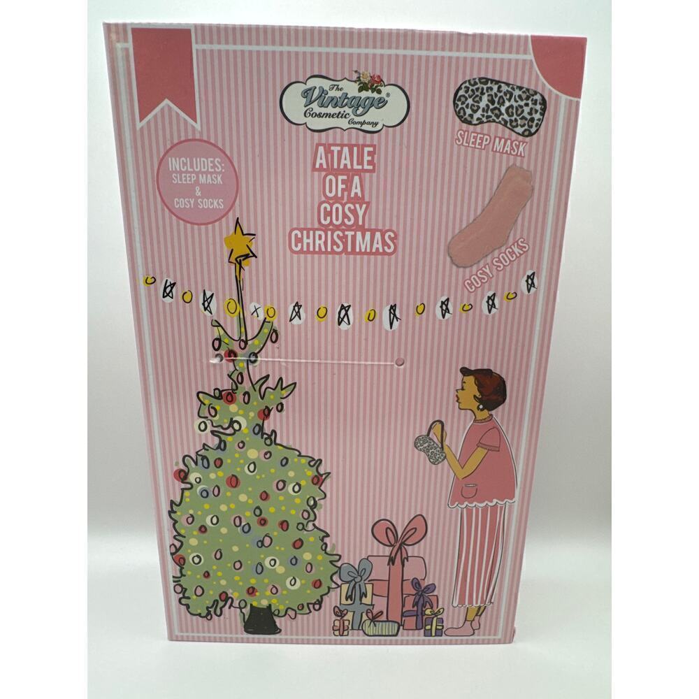 THE VINTAGE COSMETIC COMPANY Tale of a Cosy Christmas Sleep Mask and Socks BNIB
